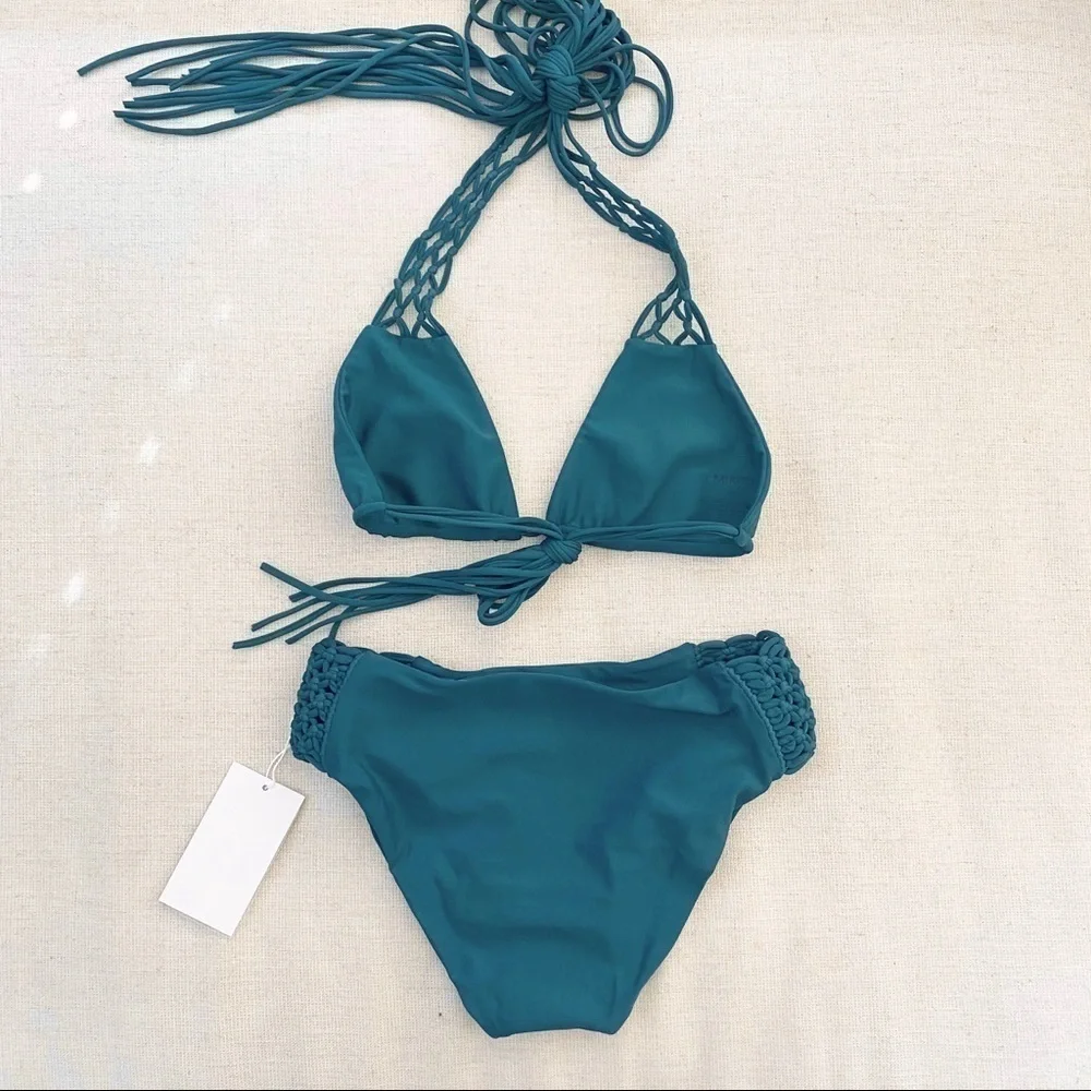 NWT MIKOH Macrame Coconut Tamarindo Bikini Set S - Picture 2 of 14